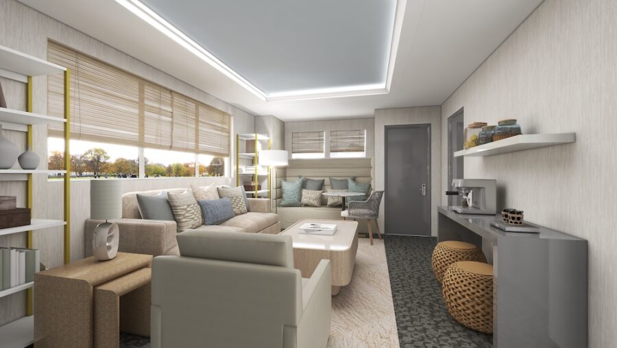 Barbara Bell Interiors Rejuvenation Room, Second Floor Family Den & Corridor 2022 Ronald McDonald Showhouse